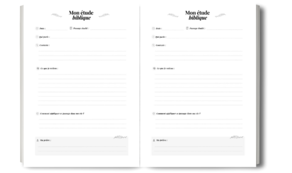 Carnet "Mes études bibliques": Carnet chrétien pour étudier la Bible (Français Edition) Livre broché – 27 janvier 2023