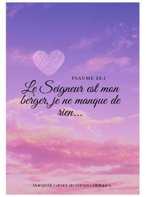 Mon petit carnet de versets Bibliques: Le Seigneur est mon berger, je ne manque de rien Broché – 29 novembre 2020