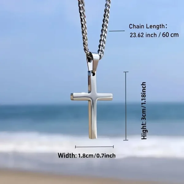 Collier Pendentif Croix en Acier Inoxydable
