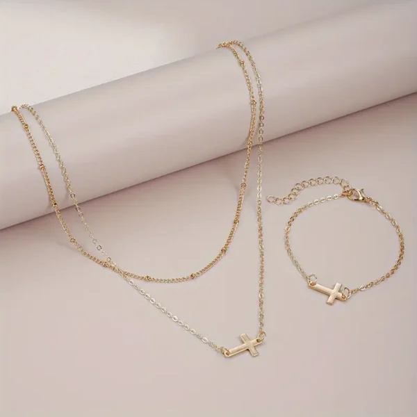 Collier et Bracelet Croix Minimaliste