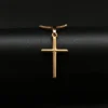 Collier pendentif croix en acier inoxydable plaqué or