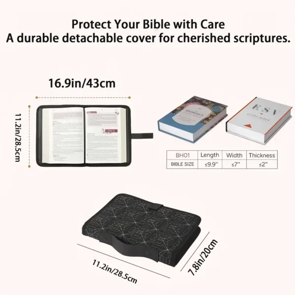 Élégante couverture Biblique NOIRE